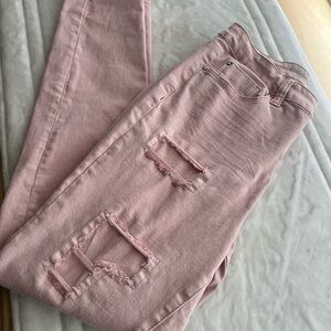 Hippie Laundry Pink Distressed Skinny Jeans